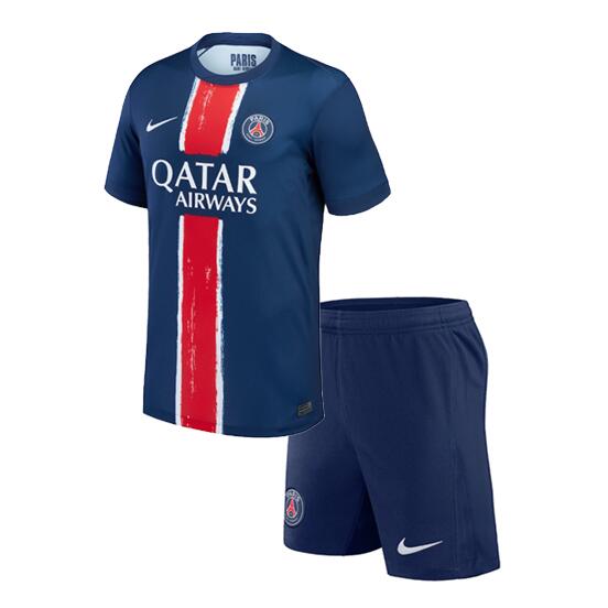 PSG 2024/25 Home Kids Soccer Jersey Kit Children Shirt + Shorts