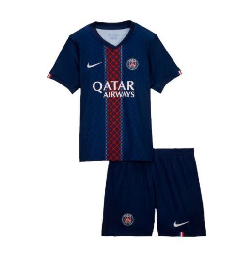 PSG 2025/26 Home Kids Soccer Jersey Kit Children Shirt + Shorts