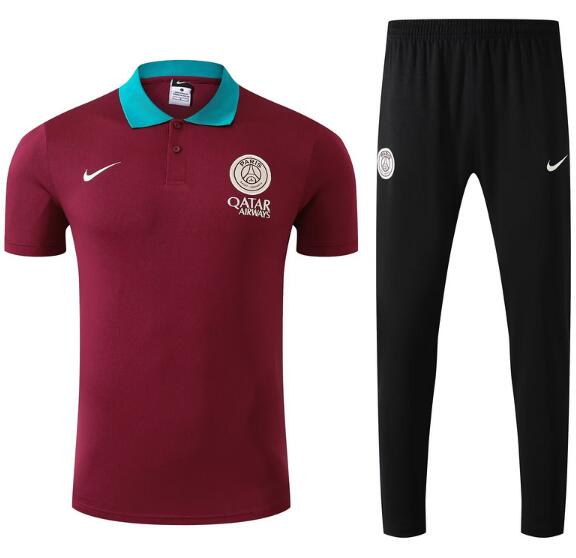 PSG 2025/26 Red Polo Suit (Shirt+Pants)