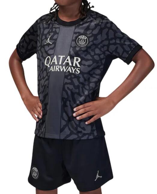 PSG 2023/24 Third Kids Soccer Jersey Kit Children Shirt + Shorts
