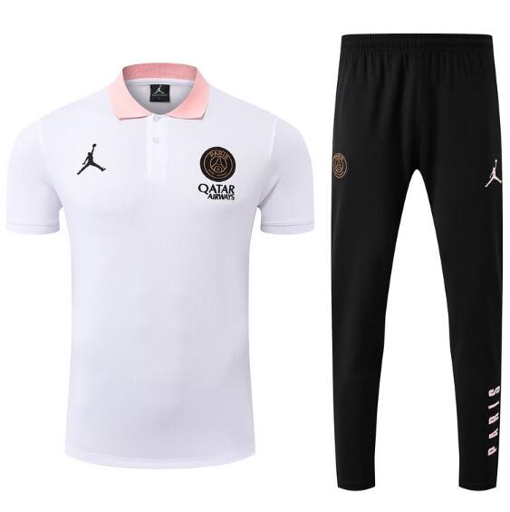 PSG 2025/26 White Polo Suit (Shirt+Pants)