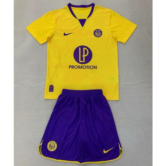 Toulouse FC 2024/25 Away Kids Soccer Kits Children Shirt And Shorts