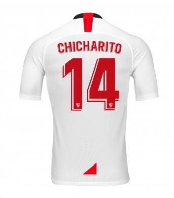 14 CHICHARITO Sevilla 2019/20 Home Shirt Soccer Jersey