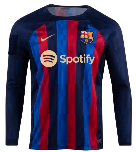 Barcelona 2022/23 Home Long Sleeved Shirt Soccer Jersey