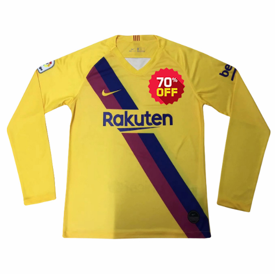 Barcelona 2019/20 Away Long Sleeved Shirt Soccer Jersey