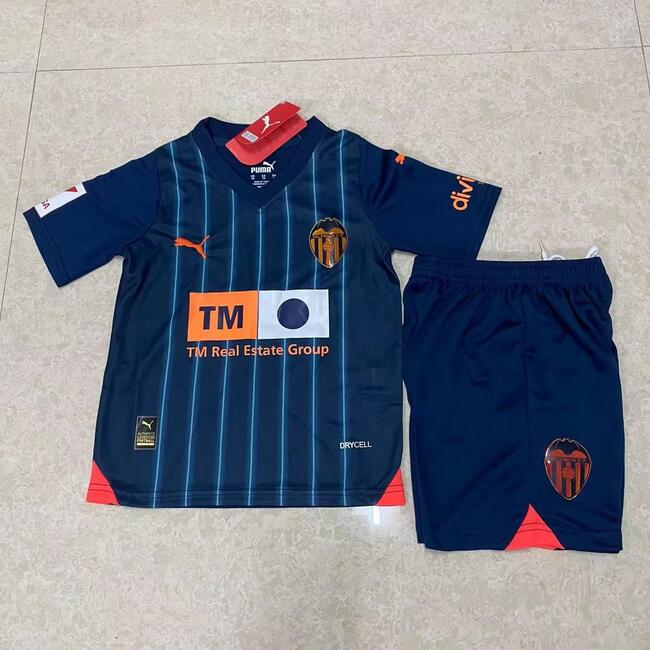 Valencia 2023/24 Away Kids Soccer Jersey Kit Children Shirt + Shorts