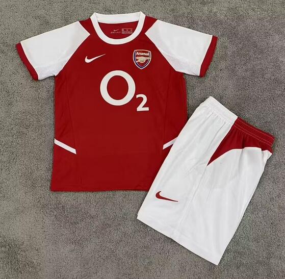 Arsenal 2002/03 Home Kids Retro Soccer Kits Children Shirt + Shorts