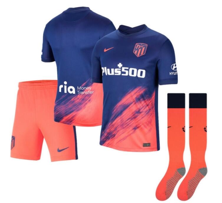 Atletico Madrid 2021/22 Away Soccer Team Whole Kit