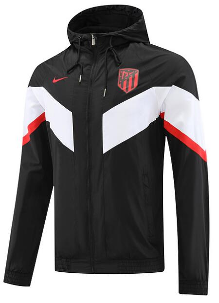 Atletico Madrid 2022/23 Black White Windbreaker Jacket