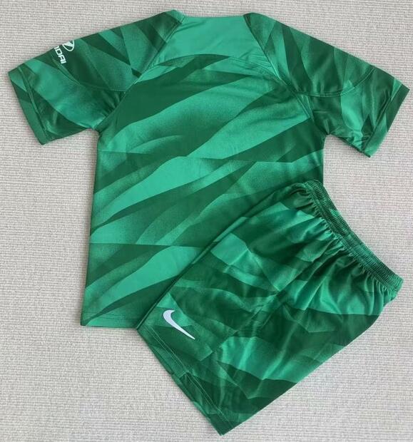 Atletico Madrid 2023/24 Anniversary Kids Green Goalkeeper Soccer Kit