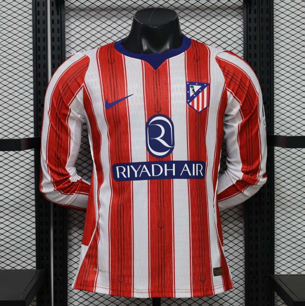 Atletico Madrid 2026/27 Home Match Version Long Sleeved Shirt Soccer Jersey