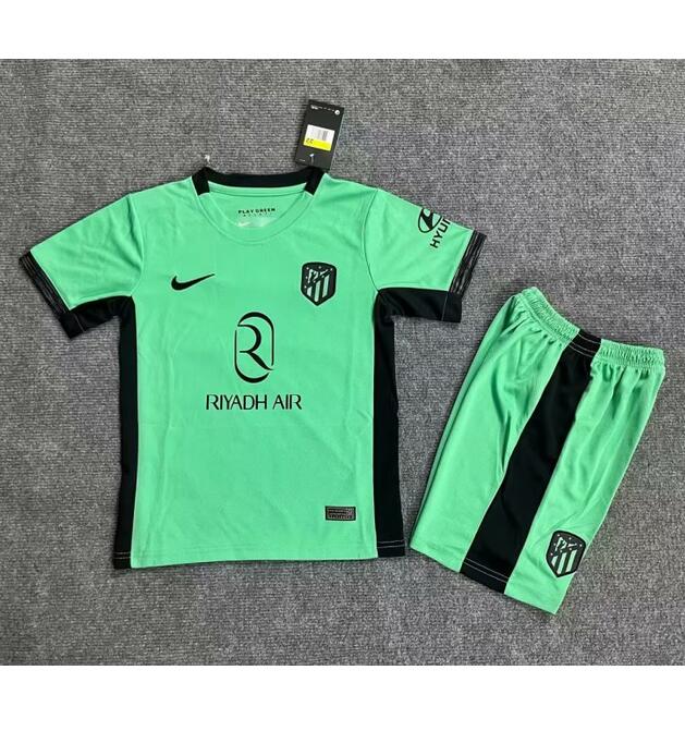 Atletico Madrid 2023/24 Third Kids Soccer Kit Children Shirt and Shorts