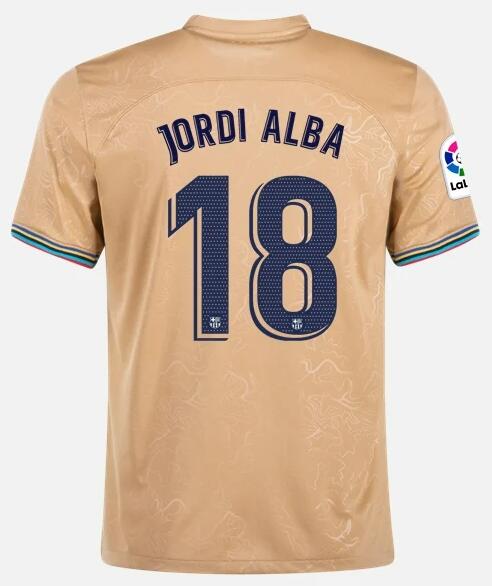 Barcelona 2022/23 Away 18 JORDI ALBA Shirt Soccer Jersey