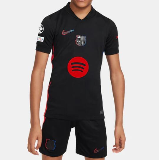 Barcelona 2024/25 Away Kids Soccer Kits Children Shirt + Shorts New Style