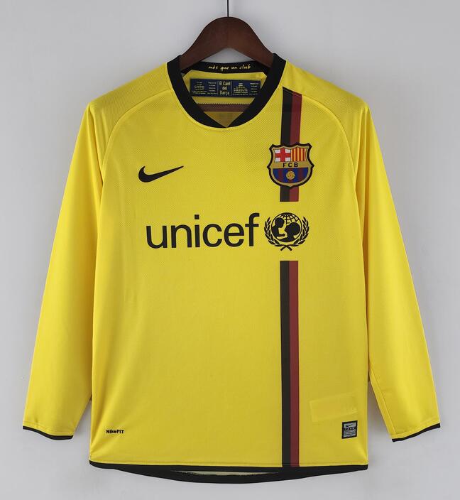 Barcelona 2008/09 Away Retro Long Sleeved Shirt Soccer Jersey