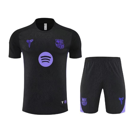 Barcelona 2025/26 Black Training Uniforms (Shirt+Shorts)