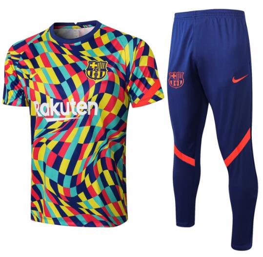 Barcelona 2021 Colorful Training Suits (Shirt+Trousers)