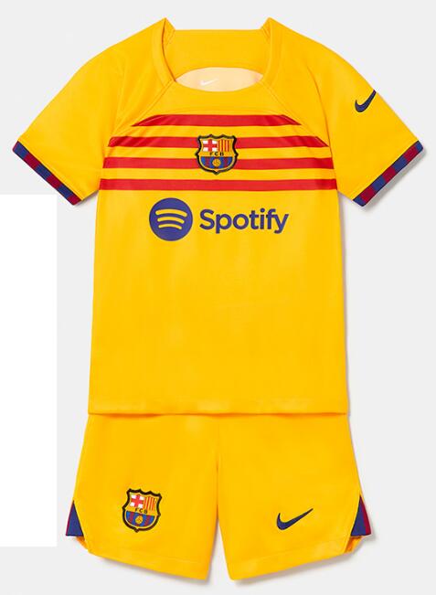 Barcelona 2022/23 Fourth Kids Soccer Kits Children Shirt + Shorts