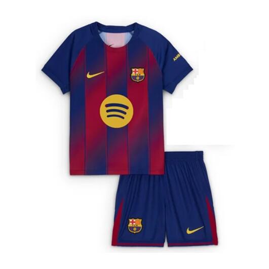 Barcelona 2025/26 Home Kids Soccer Kits Children Shirt + Shorts New Style