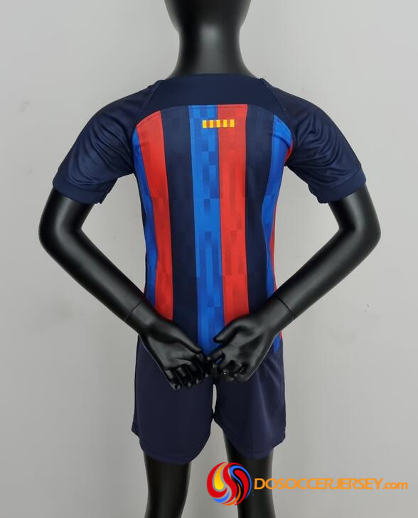 Barcelona 2022/23 Home Kids Soccer Kits Children Shirt + Shorts