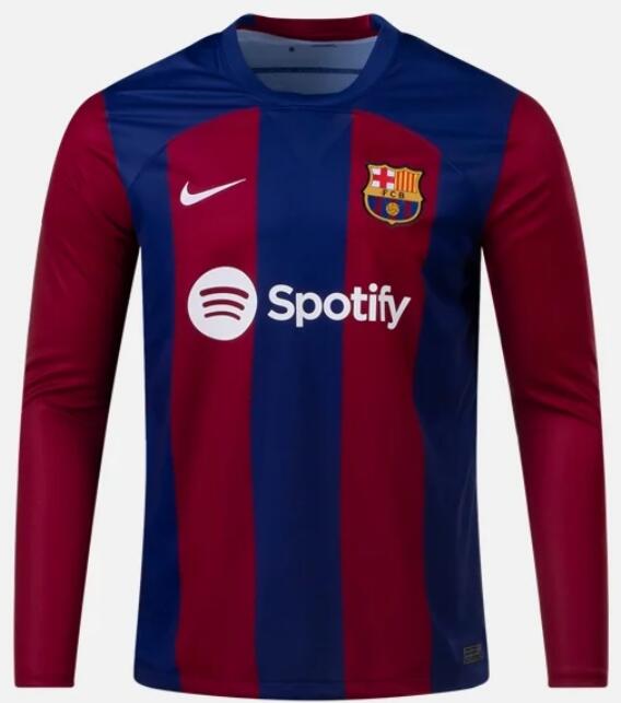 Barcelona 2023/24 Home Long Sleeved Shirt Soccer Jersey
