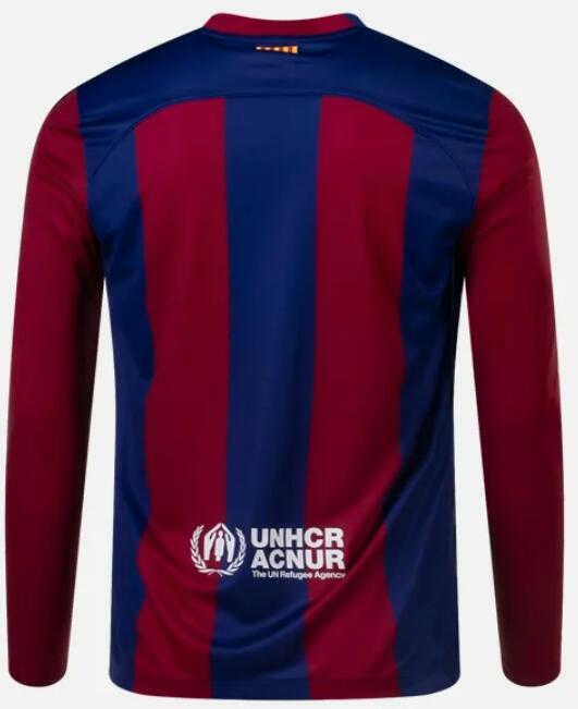Barcelona 2023/24 Home Long Sleeved Shirt Soccer Jersey