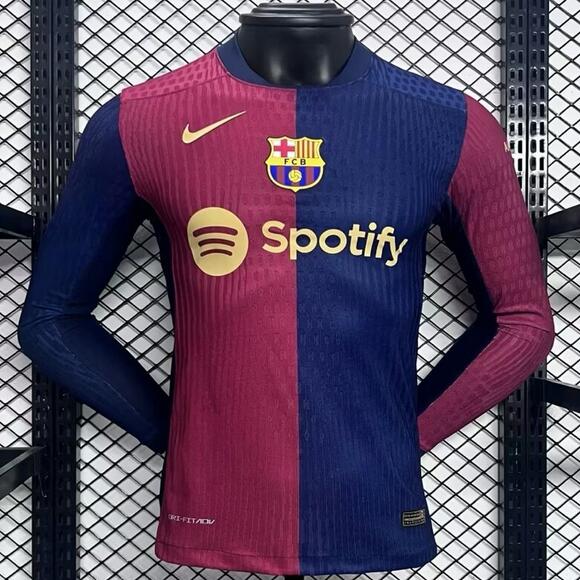 Barcelona 2024/25 Home Long Sleeved Match Version Shirt Soccer Jersey