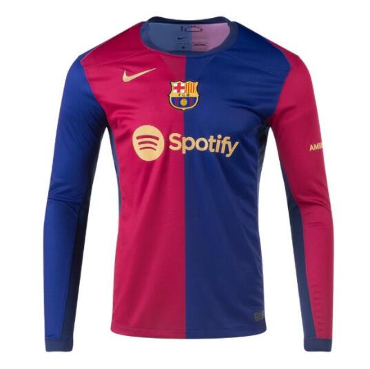 Barcelona 2024/25 Home Long Sleeved Shirt Soccer Jersey