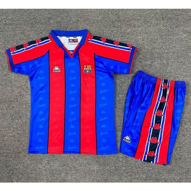 Barcelona 1995/97 Home Kids Retro Soccer Kits Children Shirt + Shorts