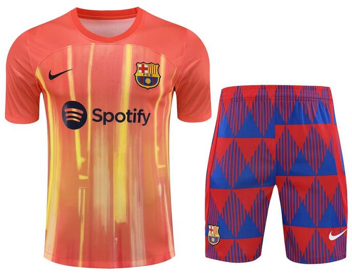 Barcelona 2023/24 Orange Training Uniforms (Shirt+Shorts)