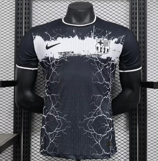 Barcelona 2024/25 Special Black White Match Version Shirt Soccer Jersey