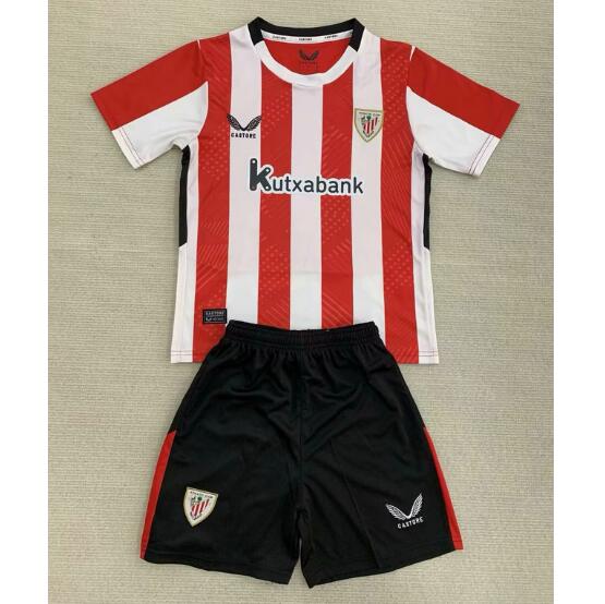 Athletic Bilbao 2024/25 Home Kids Soccer Kit Children Shirt and Shorts