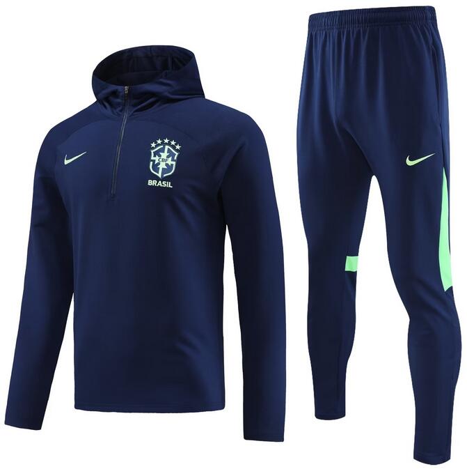 Brazil 2023/24 Navy Training Suits (Hoodie Top+Trouser)