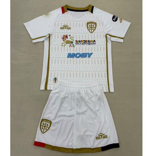 Cagliari Calcio 2024/25 Away Kids Soccer Kits Children Shirt + Shorts