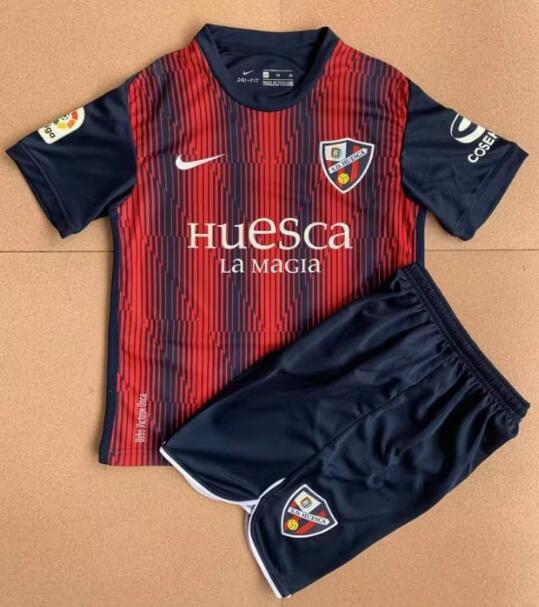 Huesca 2022/23 Home Kids Soccer Jersey Kit Children Shirt + Shorts