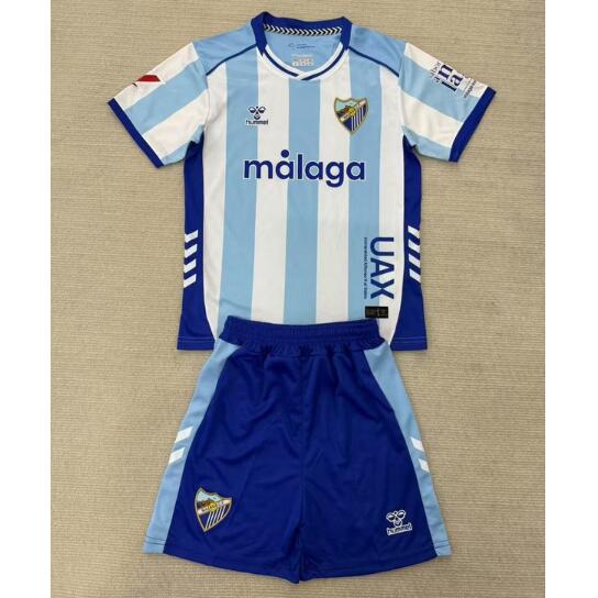 Málaga 2025/26 Home Kids Soccer Kit Children Shirt + Shorts