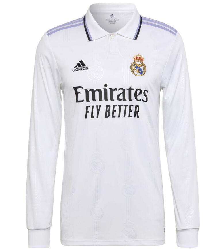 Real Madrid 2022/23 Home Long Sleeved Shirt Soccer Jersey