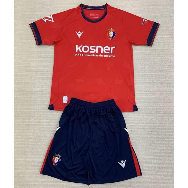 CA Osasuna 2024/25 Home Kids Soccer Kit Children Shirt and Shorts