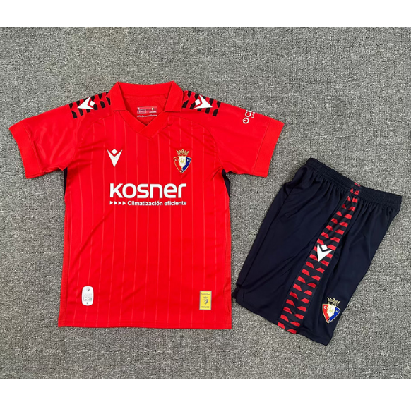 CA Osasuna 2025/26 Home Kids Soccer Kit Children Shirt + Shorts