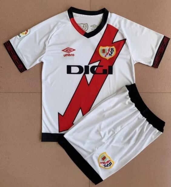 Rayo Vallecano 2022/23 Home Kids Soccer Jersey Kit Children Shirt + Shorts