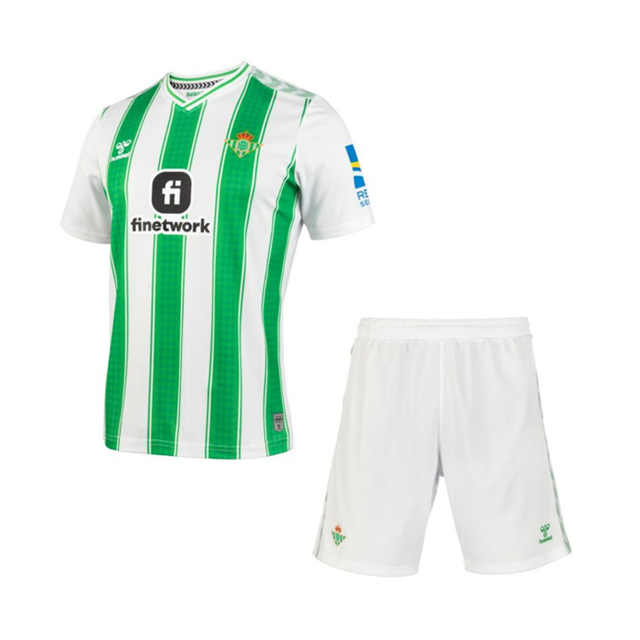 Real Betis 2023/24 Home Kids Soccer Kit Children Shirt + Shorts