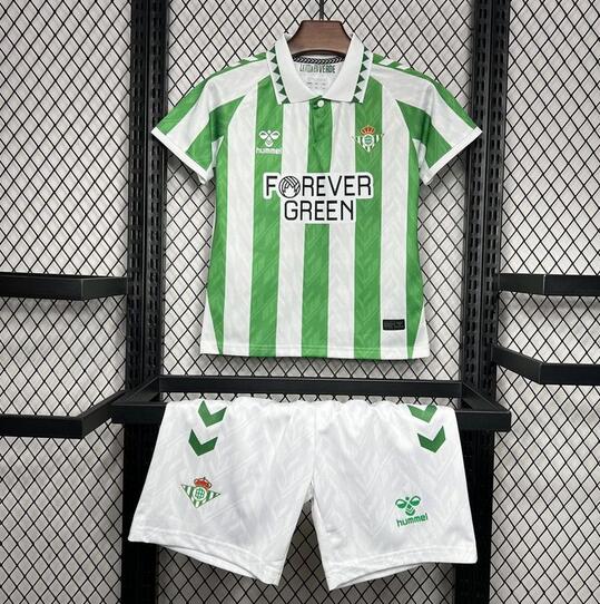Real Betis 2024/25 Home Kids Soccer Kit Children Shirt + Shorts