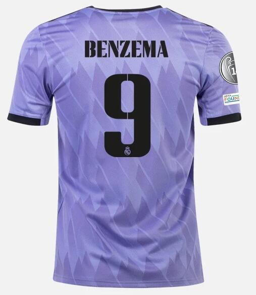 Real Madrid 2022/23 Away 9 Benzema Shirt Soccer Jersey