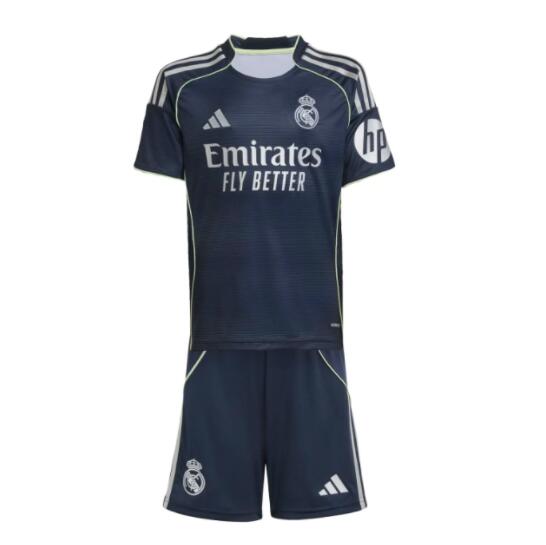 Real Madrid 2025/26 Away Kids Soccer Kits Children Shirt + Shorts