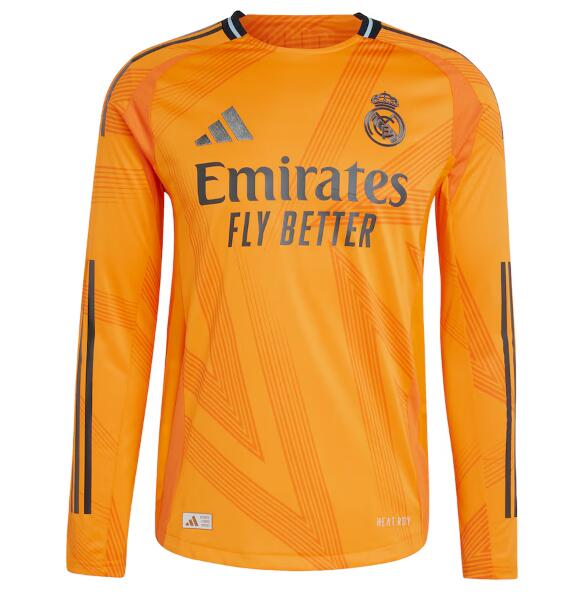 Real Madrid 2024/25 Away Long Sleeved Match Version Shirt Soccer Jersey