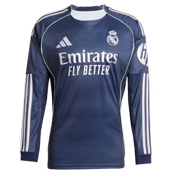 Real Madrid 2025/26 Away Long Sleeved Shirt Soccer Jersey