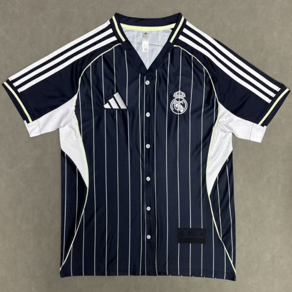 Real Madrid 2025/26 Baseball Black Shirt Soccer Jersey