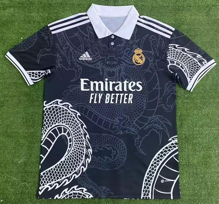 Real Madrid 2023/24 Black Dragon Polo Shirt