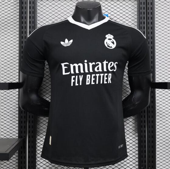 Real Madrid 2024/25 Goalkeeper Black Match Version Shirt Soccer Jersey
