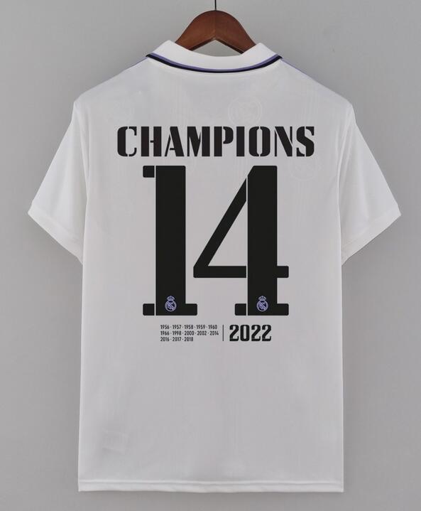 Real Madrid 2022/23 Home 14 Champions Commemorative Shirt Soccer Jersey With Patch